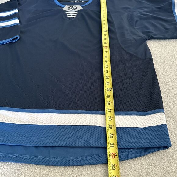 Winnipeg Jets Colors Blank Monkey Hockey Jersey Adult Size GC Goal Cut Blue - Picture 4 of 9